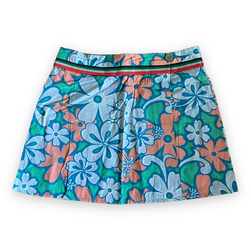 Urban Outfitters Lux Womens Skirt Sz 3 Hawaiian Print Wrap Blue Peach Green NEW